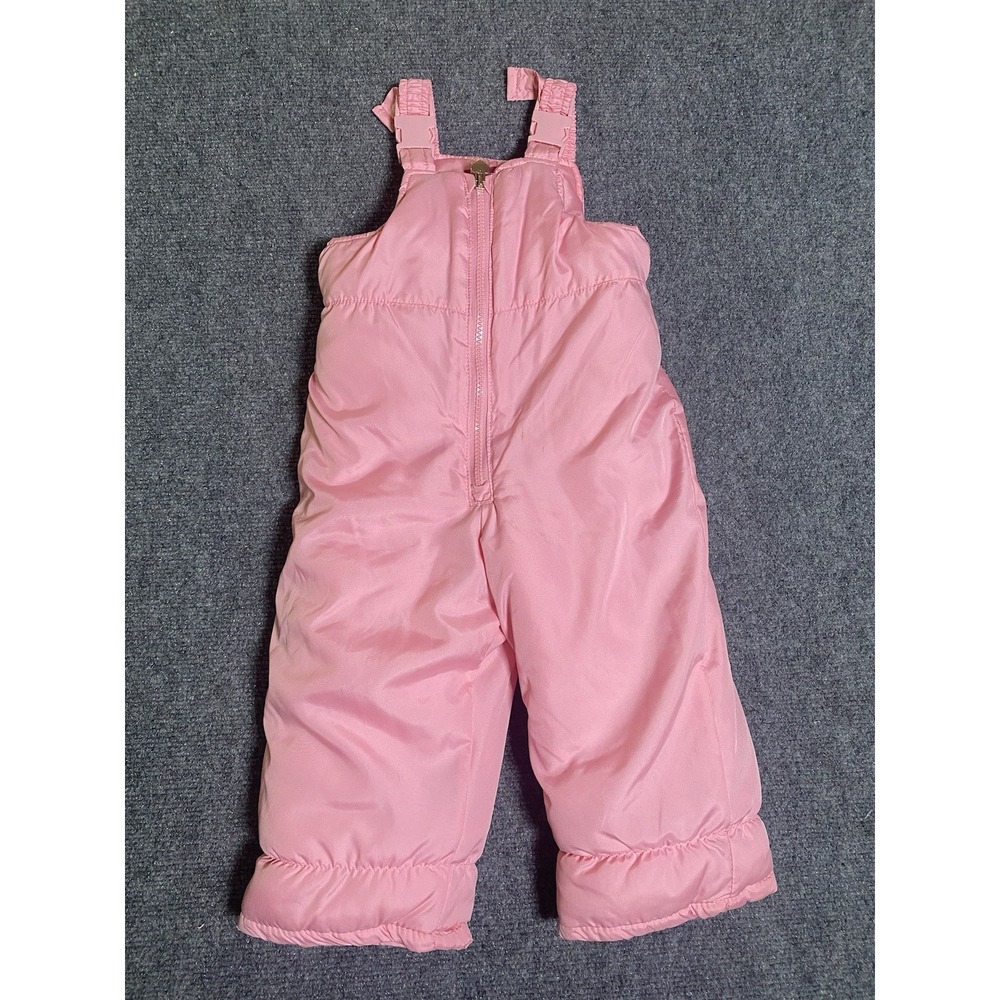 2T Snowpants Pink Bibs Overalls London Fog Girls Winter Snow Pants Size 2